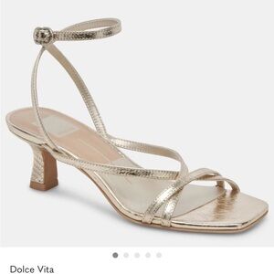 Dolce Vita Zamal Metallic Gold Strappy Slingback Heels Size 9.5